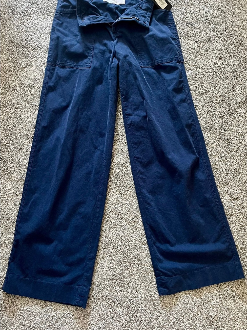 Navy Wide-Leg Pants